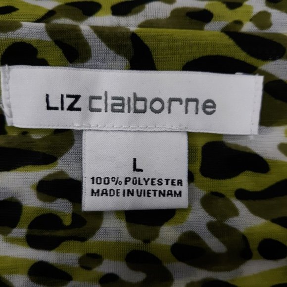 Calvin Klein Top Women's Large EUC Sleeveless Blouse Abstract Animal Print Shirt - Picture 3 of 5